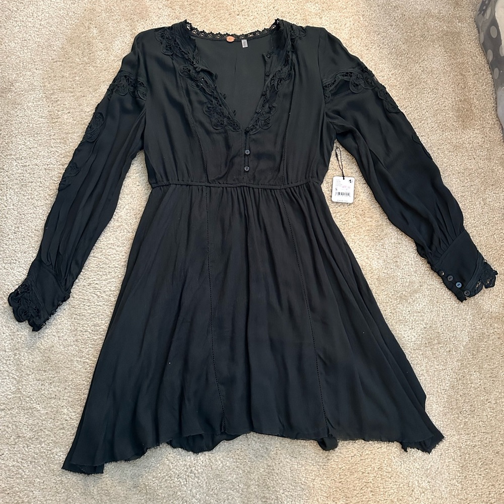free people lightweight dress with lace accents